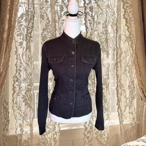 Vintage Y2K Black Grunge Button Up Moto Jacket